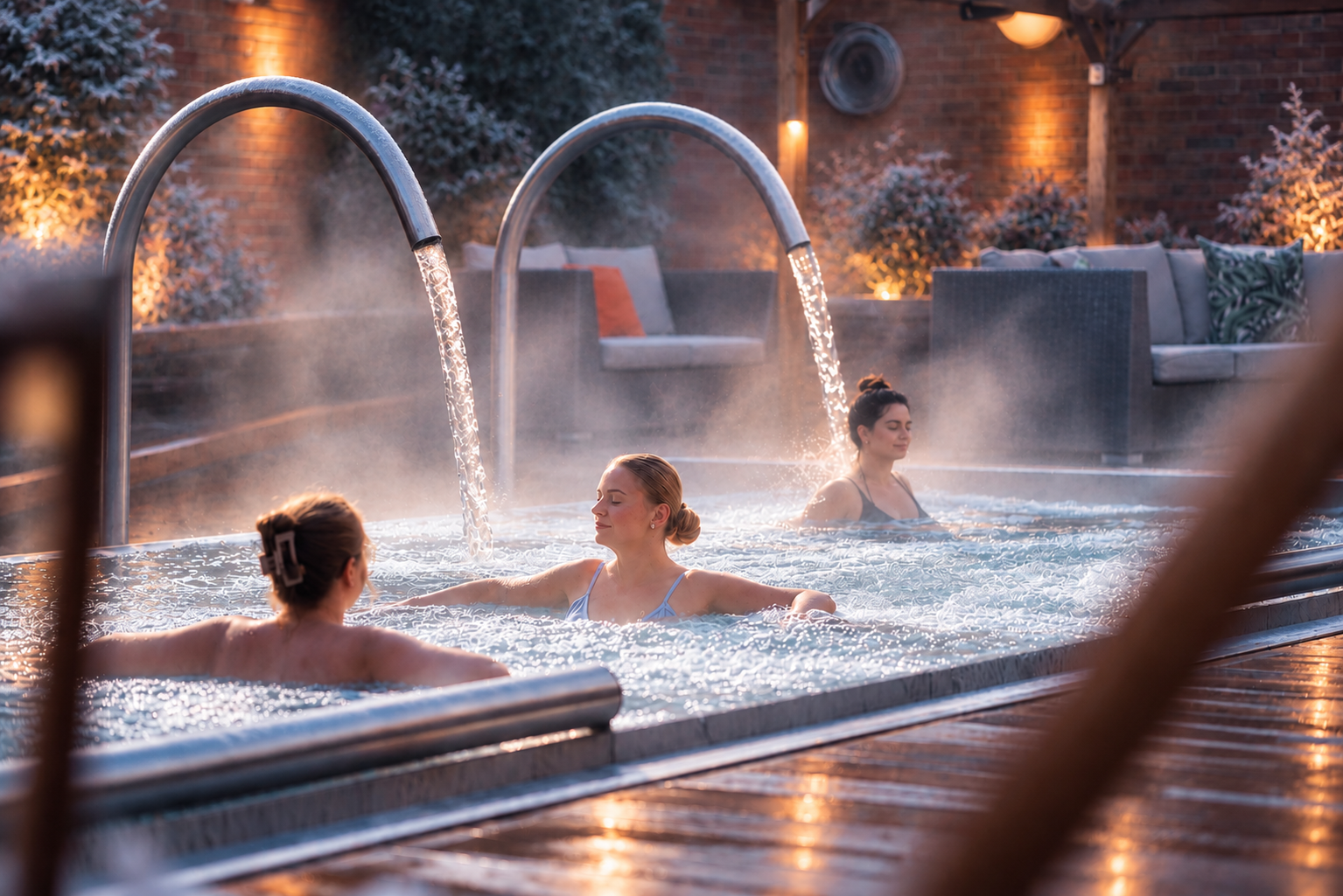 Misty Winter Courtyard Spa Retreat